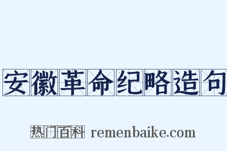 安徽革命纪略造句是什么意思的图片